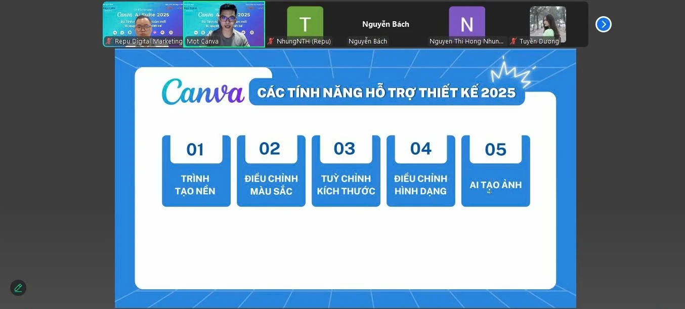 VMCC đồng hành cùng Repu Digital với vai trò đơn vị bảo trợ truyền thông – tổ chức thành công sự kiện trực tuyến ” Canva AI Suite 2025: Bộ tính năng hoàn toàn mới & Bí quyết tối ưu thiết kế